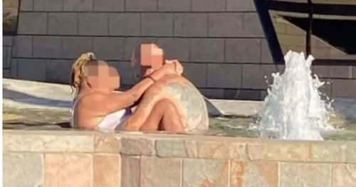 Couple having sex in city center fountain in Perth, Australia (Facebook)