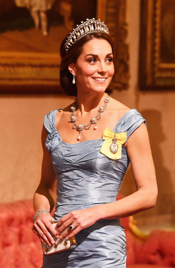 Catherine, Duchess of Cambridge during a State Banquet at Buckingham Palace on October 23, 2018, in London, United Kingdom. (Getty Images)