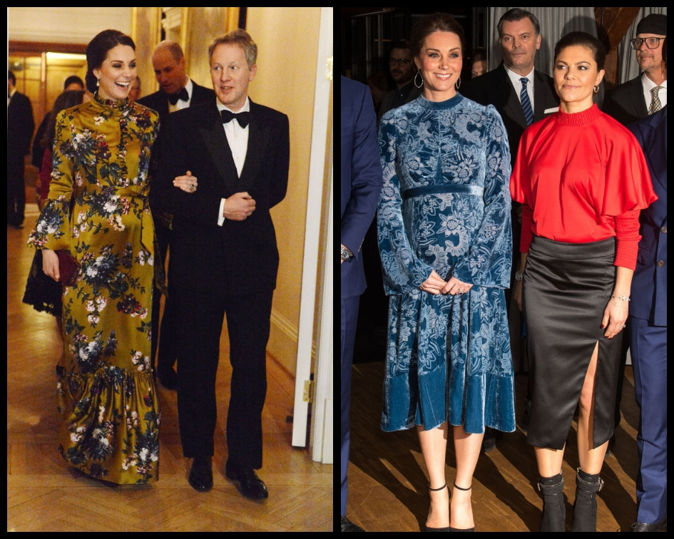 The last time Duchess Kate caused an outrage over her choice of clothes was back in January this year when the royal wore a couple of hideous and 'frumpy' floral dresses by Erdem two nights in a row during the royal tour of Sweden. (Source: Getty Images)