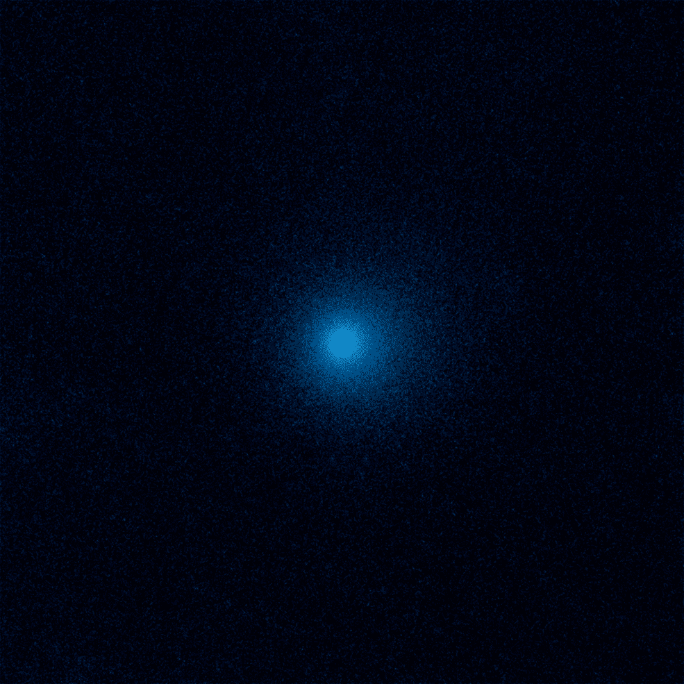 This Hubble Space Telescope image shows a fuzzy cloud of dust, called a coma, surrounding the comet C/2017 K2 PANSTARRS (K2), the farthest active comet ever observed entering the solar system. The image was taken in June 2017 by Hubble's Wide Field Camera 3
[Credits: NASA, ESA, and D. Jewitt (UCLA)]
