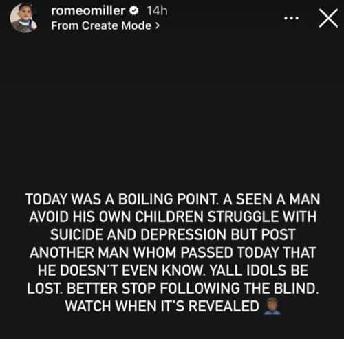 Romeo Miller responded to Master P's statement ( Romer Miller/ Instagram)