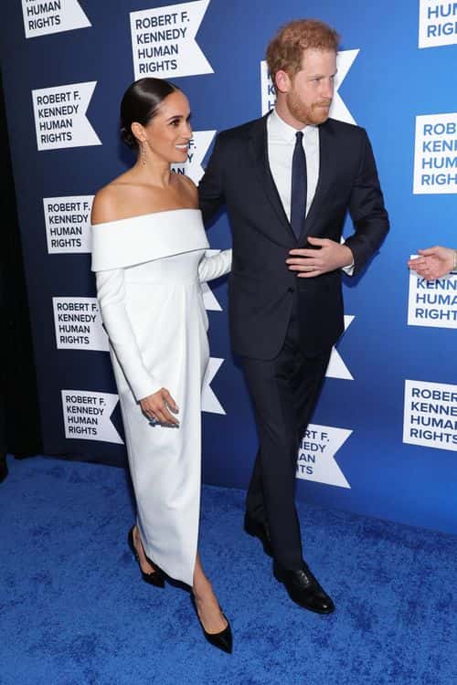 NEW YORK, NEW YORK - DECEMBER 06  Meghan, Duchess of Sussex and Prince Harry, Duke of Sussex attend the 2022 Robert F. Kennedy Human Rights Ripple of Hope Gala at New York Hilton on December 06, 2022 in New York City. (Photo by Mike Coppola/Getty Images for 2022 Robert F. Kennedy Human Rights Ripple of Hope Gala)