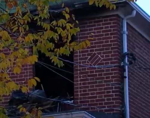 The house after the fire got settled (screenshot via NBC New York)