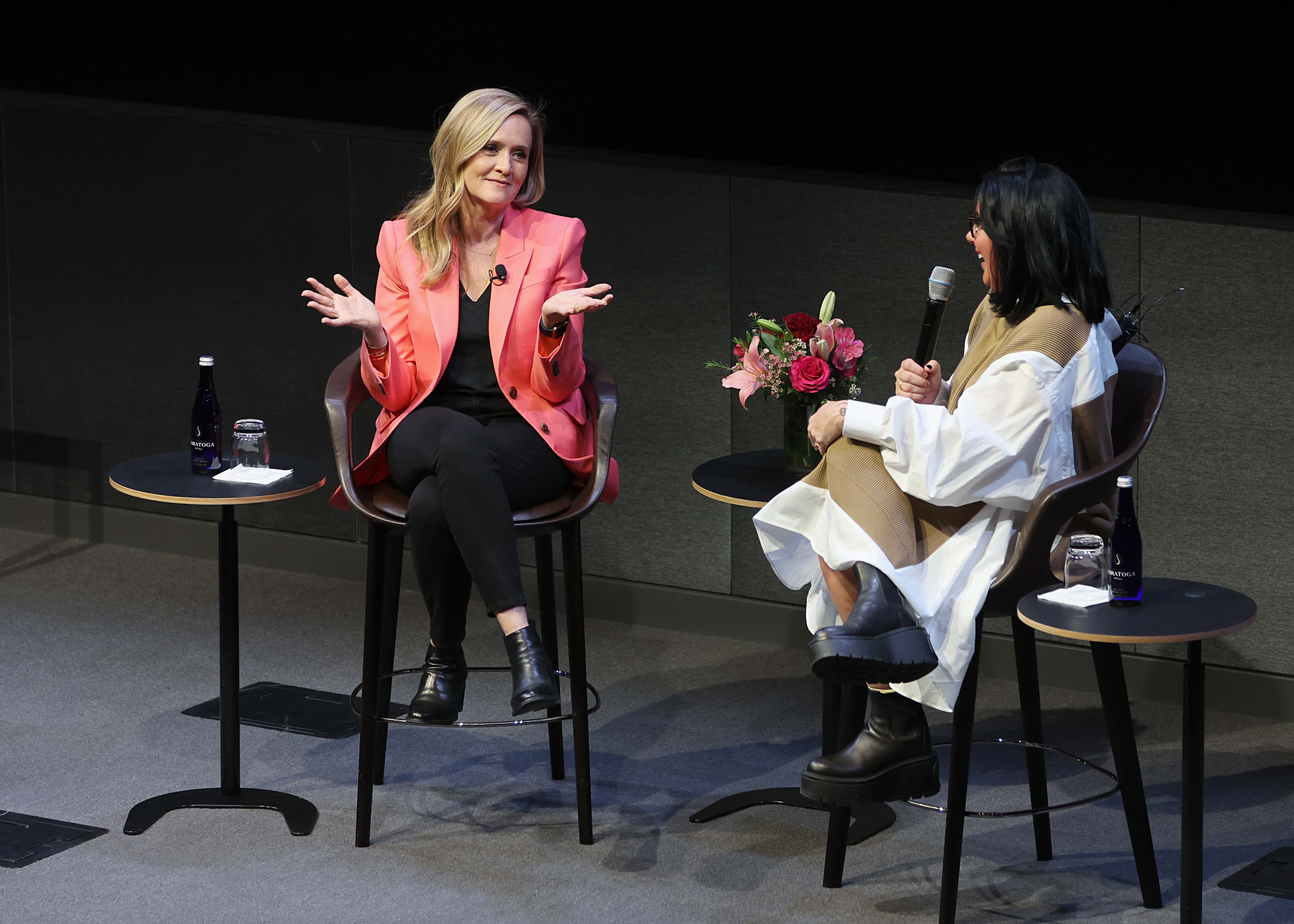 Samantha Bee and Lisa Taddeo speak onstage during the Full Frontal with Samantha Bee FYC Event at Hudson Yards on May 17, 2022 in New York City.