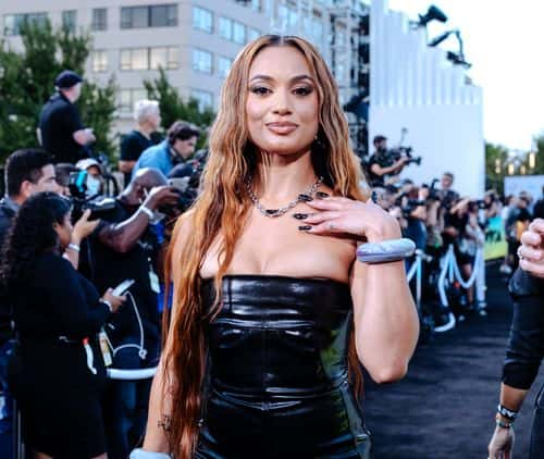 DaniLeigh attends the 2022 MTV VMAs at Prudential Center on August 28, 2022 in Newark, New Jersey.