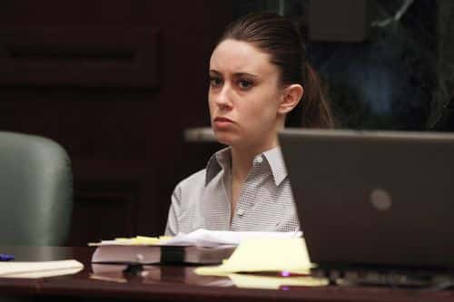 Casey Anthony listens to the testimony of Krystal Holloway, who claims to have had an affair with Anthony's father, during her murder trial at the Orange County Courthouse on June 30, 2011 in Orlando, Florida. Anthony's defense attorneys argued that she didn't kill her two-year-old daughter Caylee, but that she accidentally drowned.
