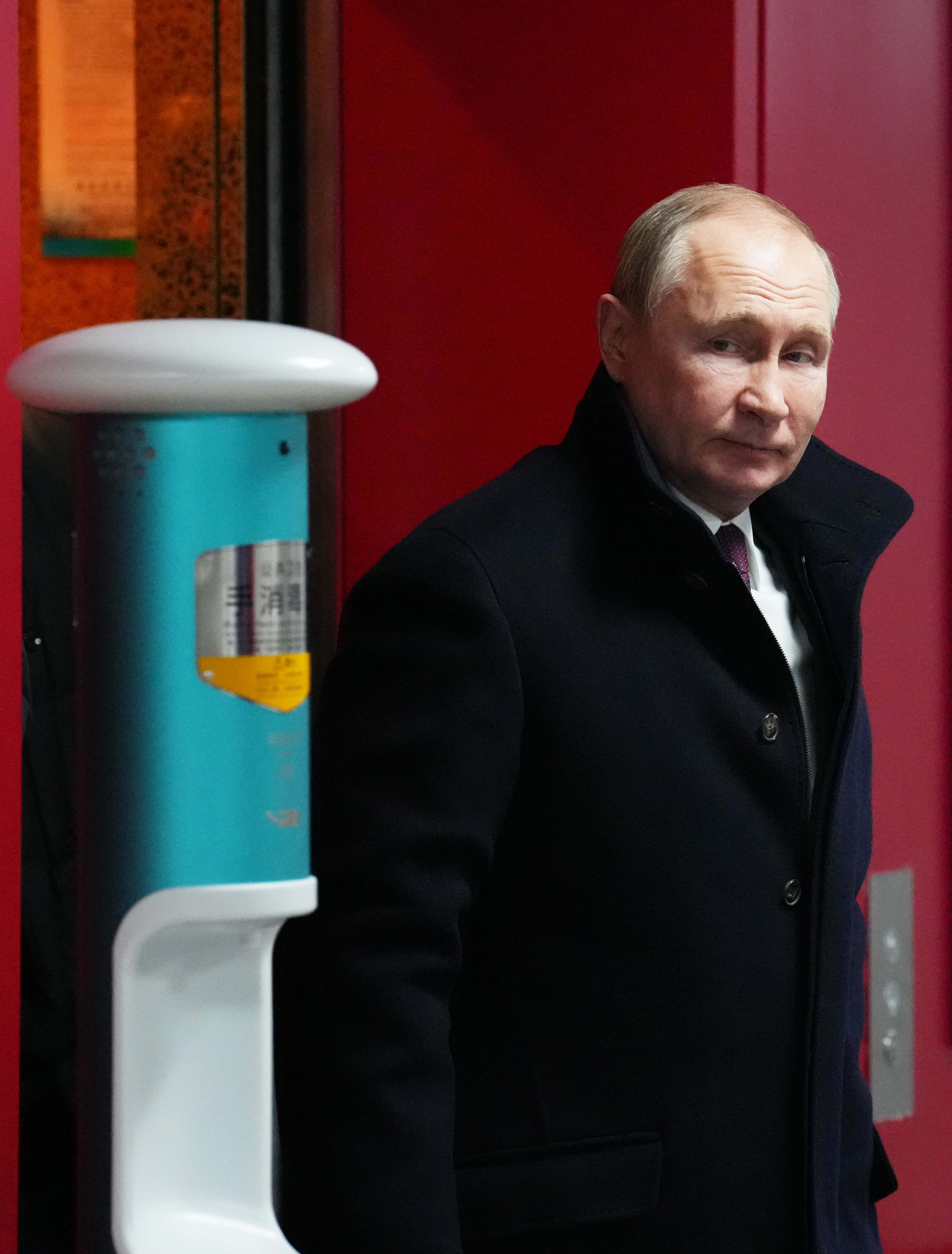 Vladimir Putin, President of Russia arrives during the Opening Ceremony of the Beijing 2022 Winter Olympics at the Beijing National Stadium on February 04, 2022 in Beijing, China.
