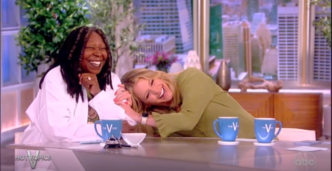 Haines and Goldberg share a laugh (NBC, 'The View')