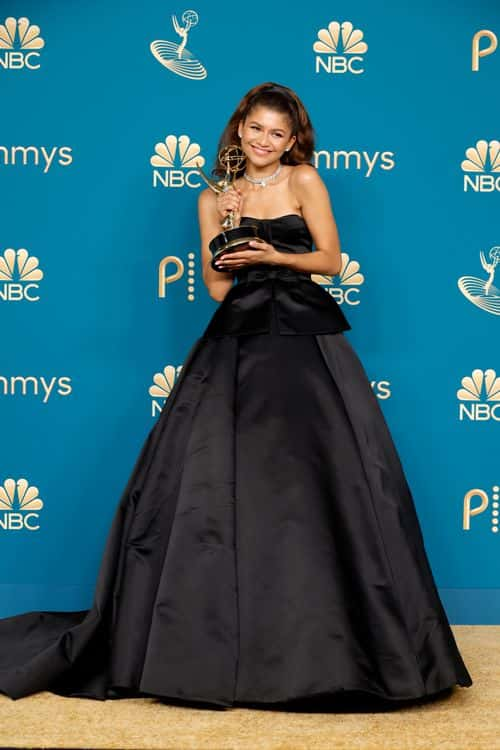 Zendaya, winner of Outstanding Lead Actress in a Drama Series for “Euphoria,” poses in the press room during the 74th Primetime Emmys at Microsoft Theater on September 12, 2022 in Los Angeles, California.