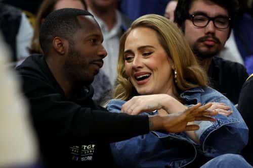 Agent Rich Paul and Adele attend Game Two of the 2022 NBA Playoffs Western Conference Finals between the Golden State Warriors and the Dallas Mavericks at Chase Center on May 20, 2022 in San Francisco, California. NOTE TO USER: User expressly acknowledges and agrees that, by downloading and/or using this photograph, User is consenting to the terms and conditions of the Getty Images License Agreement.