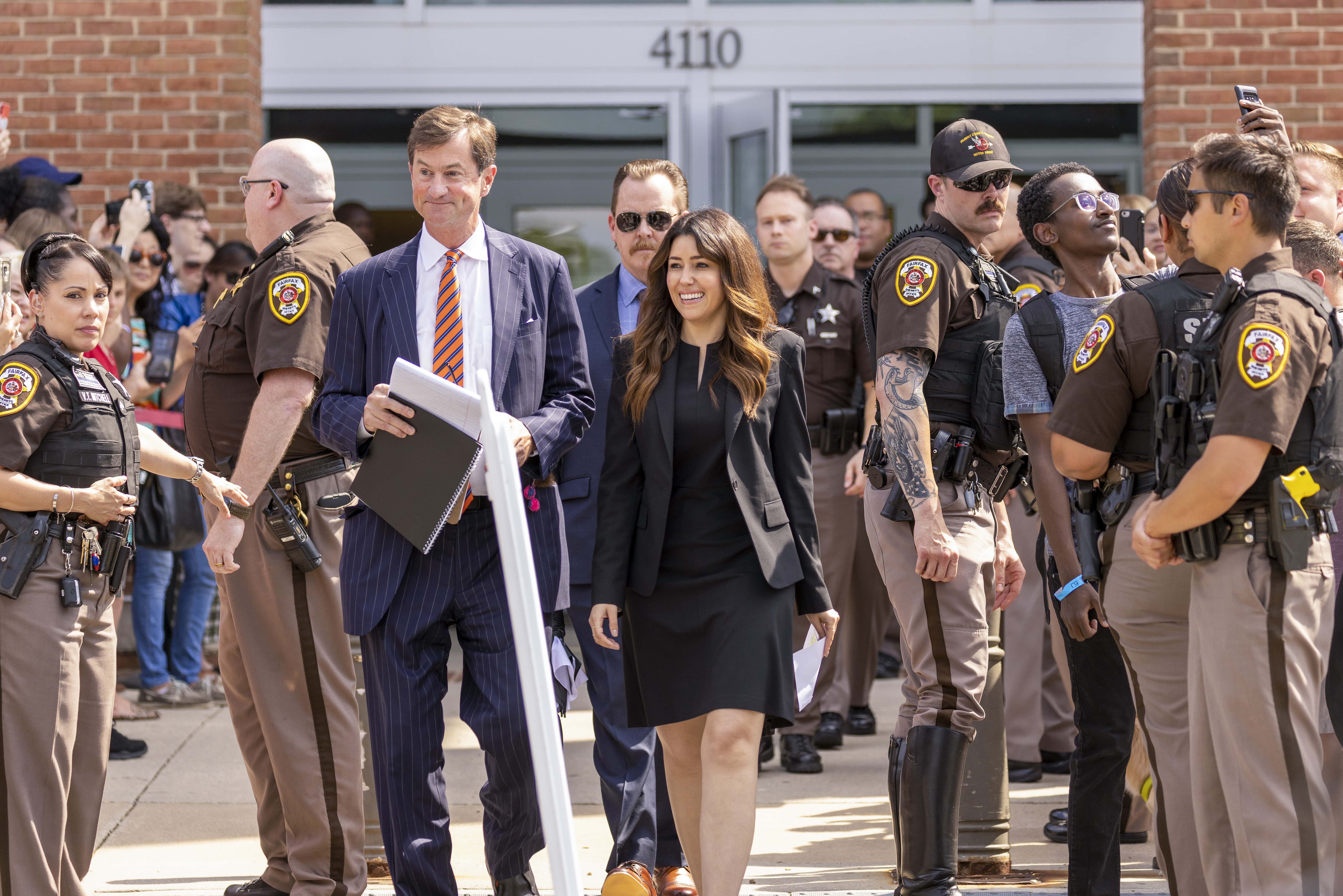 Ben Chew and Camille Vasquez, attorneys for US actor Johnny Depp, arrive to speak to reporters outside the Fairfax County Circuit Courthouse on June 01, 2022 in Fairfax, Virginia. A US jury found Wednesday that US actress Amber Heard had made defamatory claims of abuse against her ex-husband Johnny Depp, and awarded him $15 million in damages.