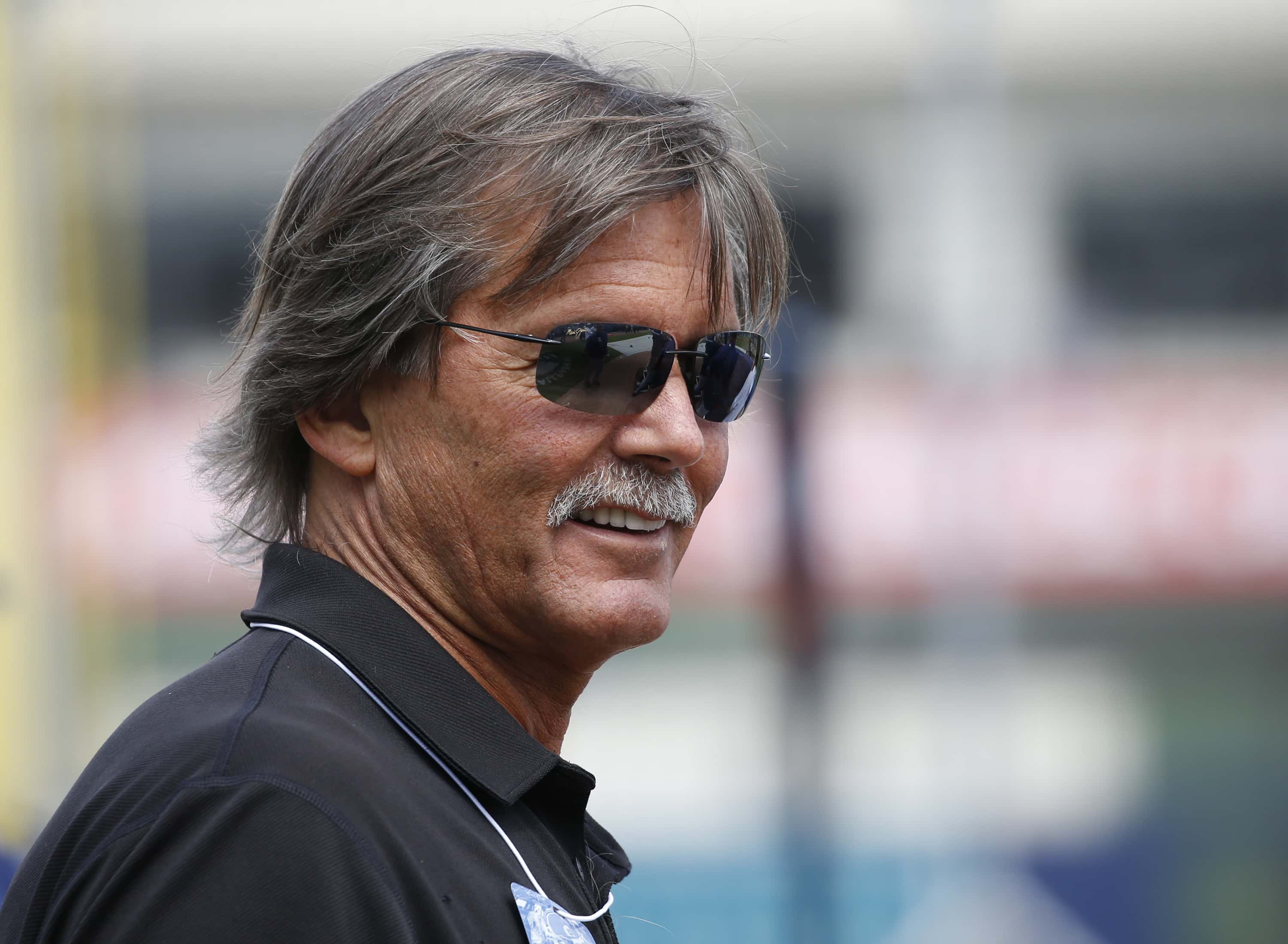 Former major league pitcher, Dennis Eckersley looks on prior to the spring training game between the Boston Red Sox and the Houston Astros at The Ballpark of the Palm Beaches on March 6, 2017 in West Palm Beach, Florida.