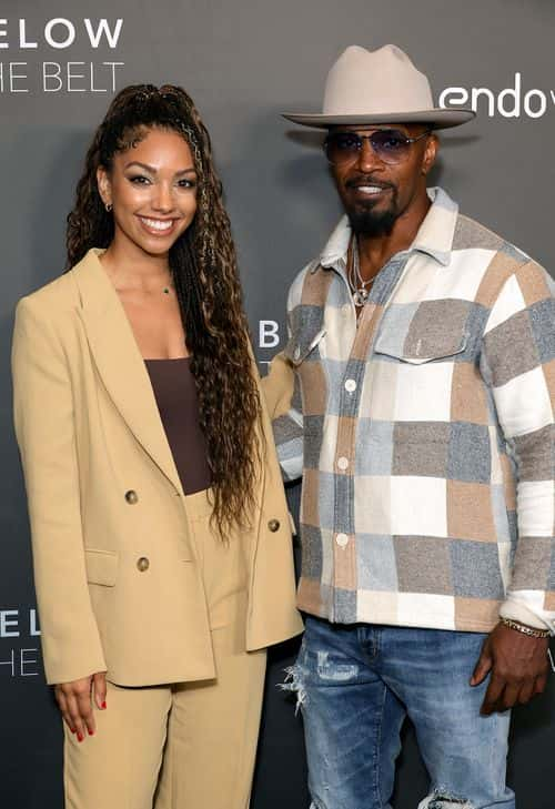 (L-R) Corinne Foxx and Jamie Foxx attend the screening of 