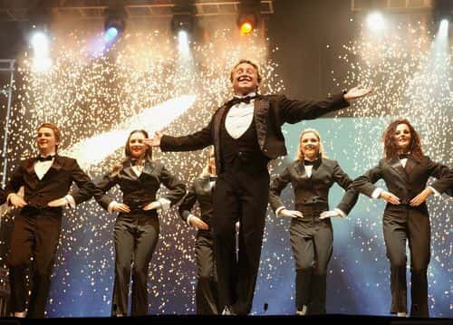 Michael Flatley and his Lord Of The Dance company perform his latest dance and theatrical spectacular 'Celtic Tiger' about the history of the Irish people, at Wembley Arena on April 18, 2006 in London, England. The production had its world premiere in Hungary in July 2005, and was followed by the UK premiere in Sheffield last year.