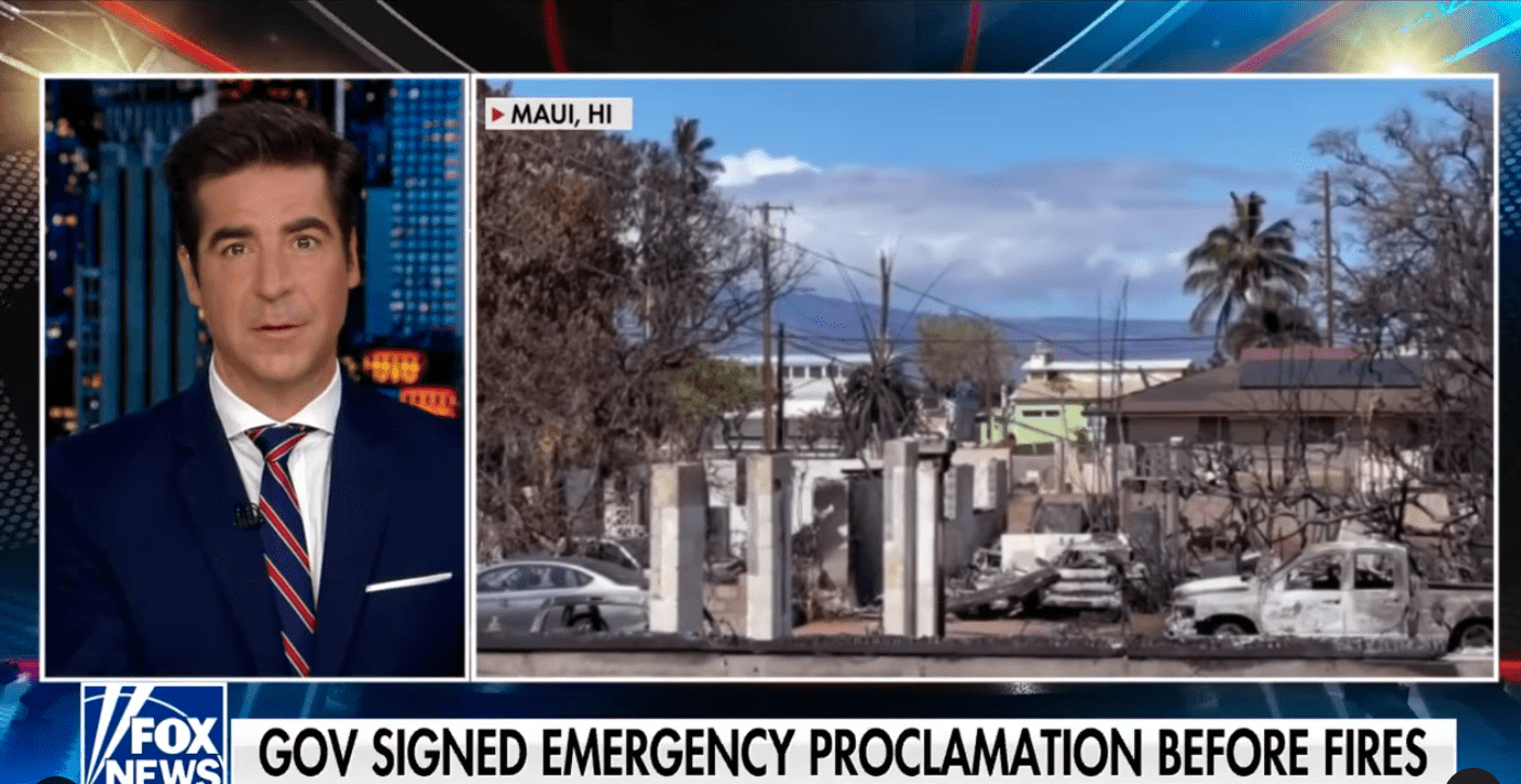 Jesse Watters was furious at President Joe Biden's lies about cause of Maui wildfire (@jesseprimetime/Instagram)