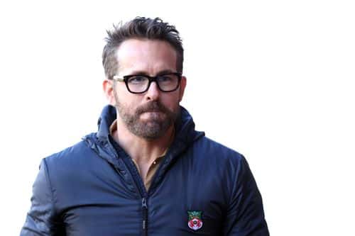 Ryan Reynolds, Owner of Wrexham looks o during the Vanarama National League match between Wrexham and Notts County at The Racecourse Ground on April 10, 2023 in Wrexham, Wales.