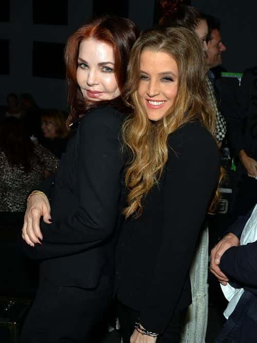 (EXCLUSIVE ACCESS, SPECIAL RATES APPLY) Priscilla Presley celebrates backstage with her daughter Lisa Marie Presley after Lisa Marie's performance at 3rd & Lindsley during the 14th Annual Americana Music Festival & Conference on September 20, 2013 in Nashville, United States.