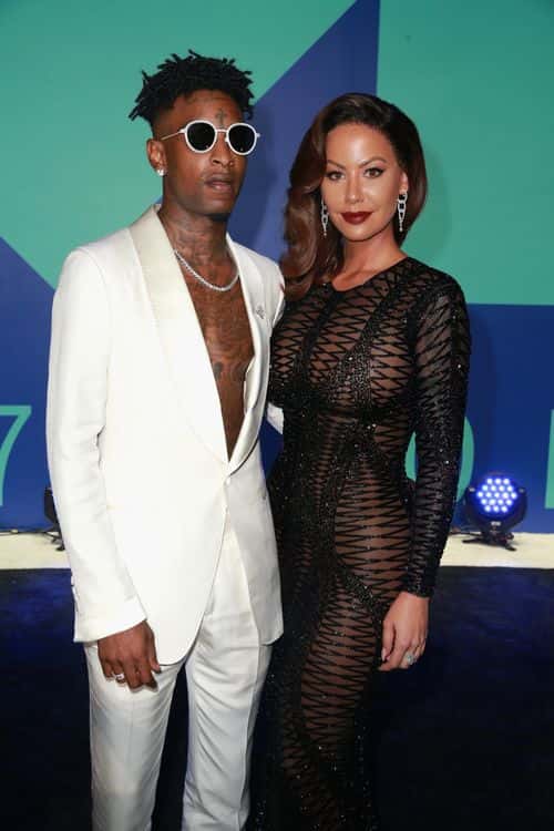 21 Savage and Amber Rose attend the 2017 MTV Video Music Awards at The Forum on August 27, 2017 in Inglewood, California.