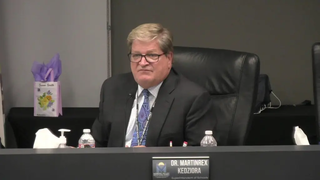 Dr. Martinrex Kedziora was ousted from the Moreno Valley Unified School District last week (Moreno Valley Unified School District/YouTube)