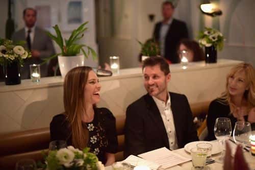 Hilary Swank and Philip Schneider attend The Hollywood Reporter and Hudson's Bay celebration of