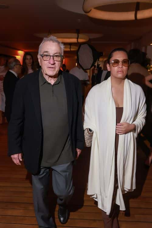 Robert De Niro and Tiffany Chen attends the Cannes Film Festival Air Mail /Warner Brothers Discovery Party at Hotel du Cap-Eden-Roc on May 23, 2023 in Cap d'Antibes, France.