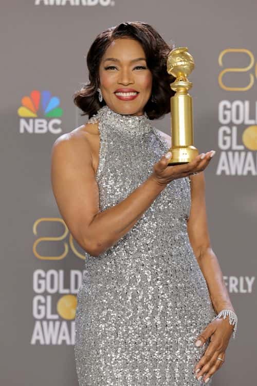 Angela Bassett, winner of the Best Supporting Actress in a Motion Picture award for “Black Panther: Wakanda Forever,” poses in the press room during the 80th Annual Golden Globe Awards at The Beverly Hilton on January 10, 2023 in Beverly Hills, California.