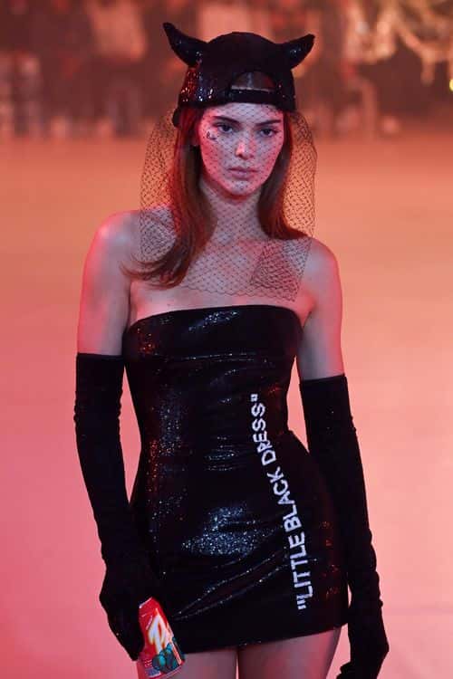 (EDITORIAL USE ONLY - For Non-Editorial use please seek approval from Fashion House) Kendall Jenner walks the runway during the Off-White Womenswear Fall/Winter 2022-2023 show as part of Paris Fashion Week on February 28, 2022 in Paris, France.