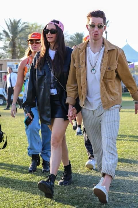 Shaun White & Nina Dobrev attending Coachella 2023 (Backgrid)