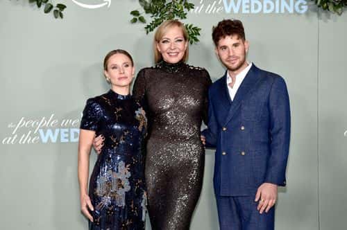 (EDITORS NOTE: This image contains nudity.) (L-R) Kristen Bell, Ben Platt and Allison Janney attend the Los Angeles premiere of Prime Video's