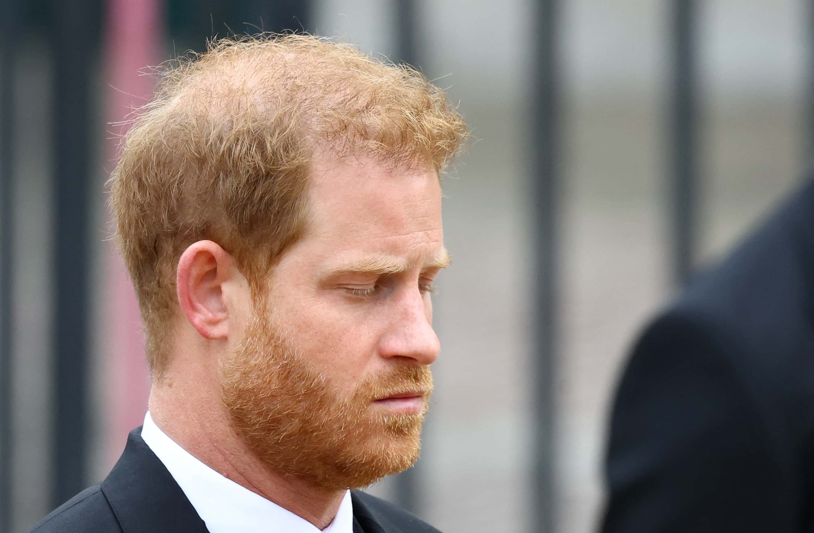 Prince Harry, Duke of Sussex takes part in the state funeral and burial of Queen Elizabeth II at Westminster Abbey on September 19, 2022 in London, England. Elizabeth Alexandra Mary Windsor was born in Bruton Street, Mayfair, London on 21 April 1926. She married Prince Philip in 1947 and ascended the throne of the United Kingdom and Commonwealth on 6 February 1952 after the death of her Father, King George VI. Queen Elizabeth II died at Balmoral Castle in Scotland on September 8, 2022, and is succeeded by her eldest son, King Charles III.