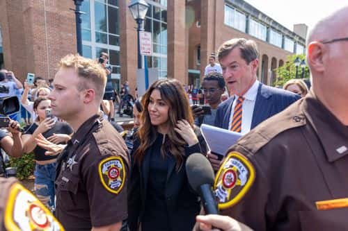 Ben Chew and Camille Vasquez, attorneys for US actor Johnny Depp, depart after speaking to reporters outside the Fairfax County Circuit Courthouse on June 01, 2022 in Fairfax, Virginia. A US jury found Wednesday that US actress Amber Heard had made defamatory claims of abuse against her ex-husband Johnny Depp, and awarded him $15 million in damages.