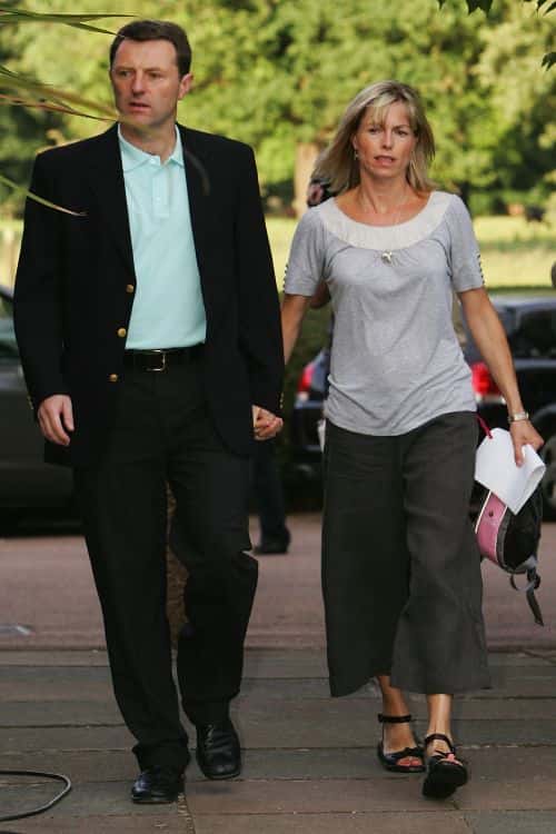 Kate and Gerry McCann arrive for a press conference to anounce that they have been cleared of being formal suspects on the disappearance of their daughter, at the Rothley Court Hotel on July 21, 2008 in Rothley, Leicester. Madeleine disappeared in Praia da Luz, Portugal on May 3, 2007, aged three.