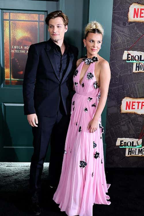 Millie Bobby Brown, 18, stuns in plunging pink gown at world premiere