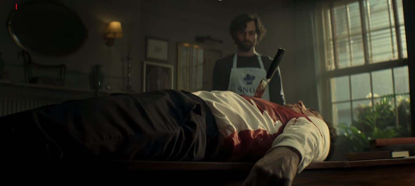 Penn Badgley (Joe Goldberg) in a still from 'YOU' Season 4 Episode 1 (Netflix)