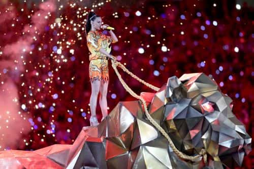 Recording artist Katy Perry performs onstage during the Pepsi Super Bowl XLIX Halftime Show at University of Phoenix Stadium on February 1, 2015 in Glendale, Arizona.