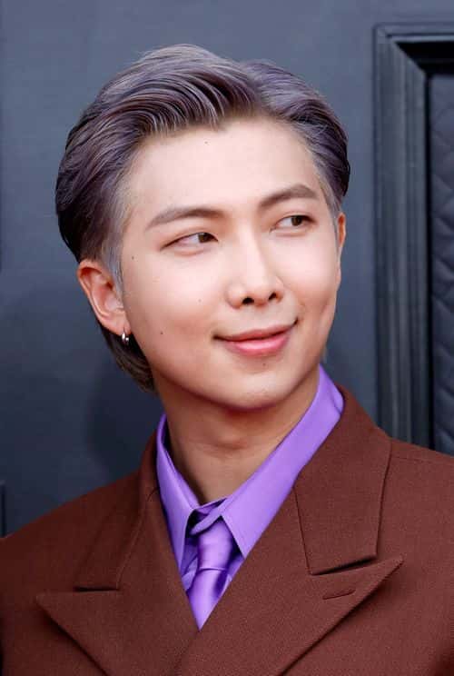 RM of BTS attends the 64th Annual GRAMMY Awards at MGM Grand Garden Arena on April 03, 2022 in Las Vegas, Nevada.
