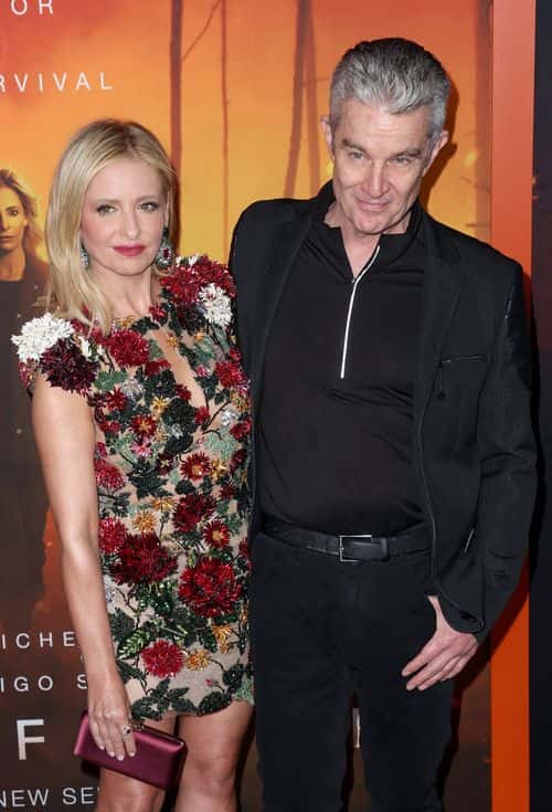 (L-R) Sarah Michelle Gellar and James Marsters attend the Los Angeles Premiere of Paramount+'s
