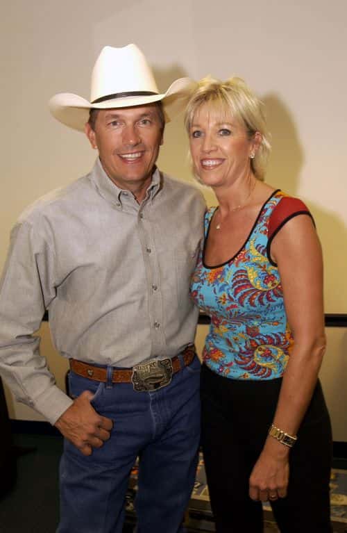 George Strait and his wife of 30 years, Norma, backstage at the Country Freedom Concert  in Nashville, Tennesee on October 21, 2001  .  Photo by Gabe Palacio/ImageDirect