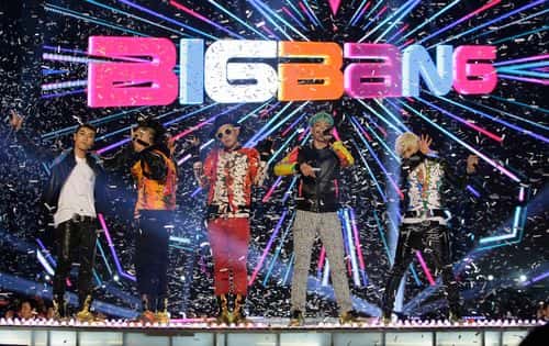 BIGBANG perform on the stage during a concert at the K-Collection In Seoul on March 11, 2012 in Seoul, South Korea.