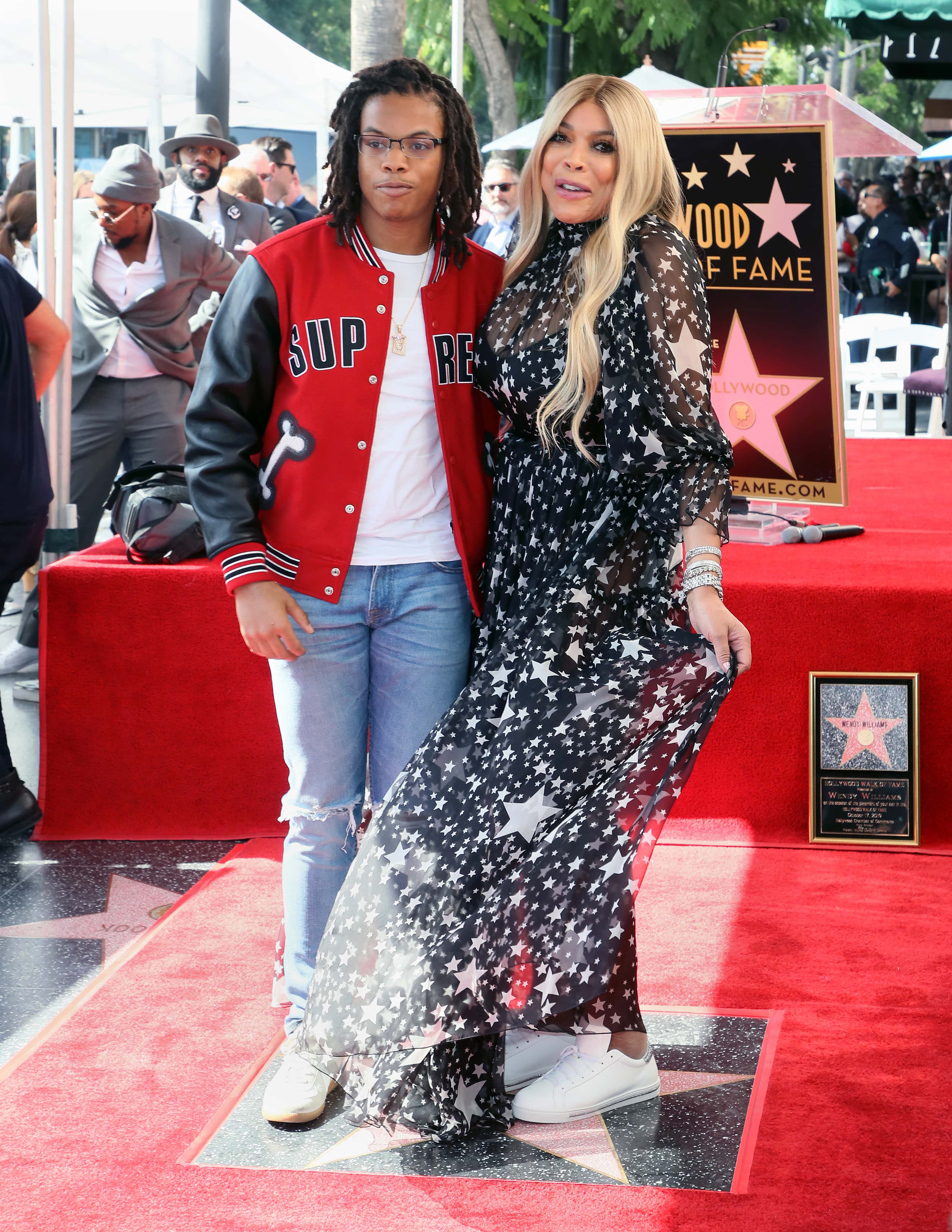 Wendy Williams and son Kevin Hunter Jr. attend her being honored with a Star on the Hollywood Walk of Fame on October 17, 2019 in Hollywood, California.