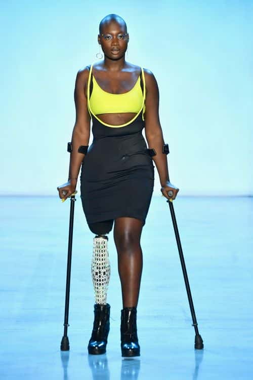 Mama Cax, also known as Cacsmy Brutus, walks the runway for Chromat during New York Fashion Week: The Shows at Gallery I at Spring Studios on September 7, 2018 in New York City.
