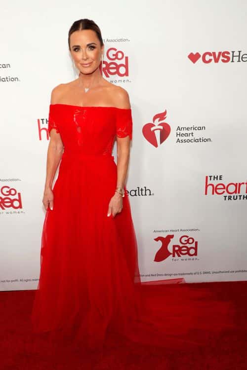 Kyle Richards attends The American Heart Association's Go Red for Women Red Dress Collection Concert 2023 on February 01, 2023 in New York City.