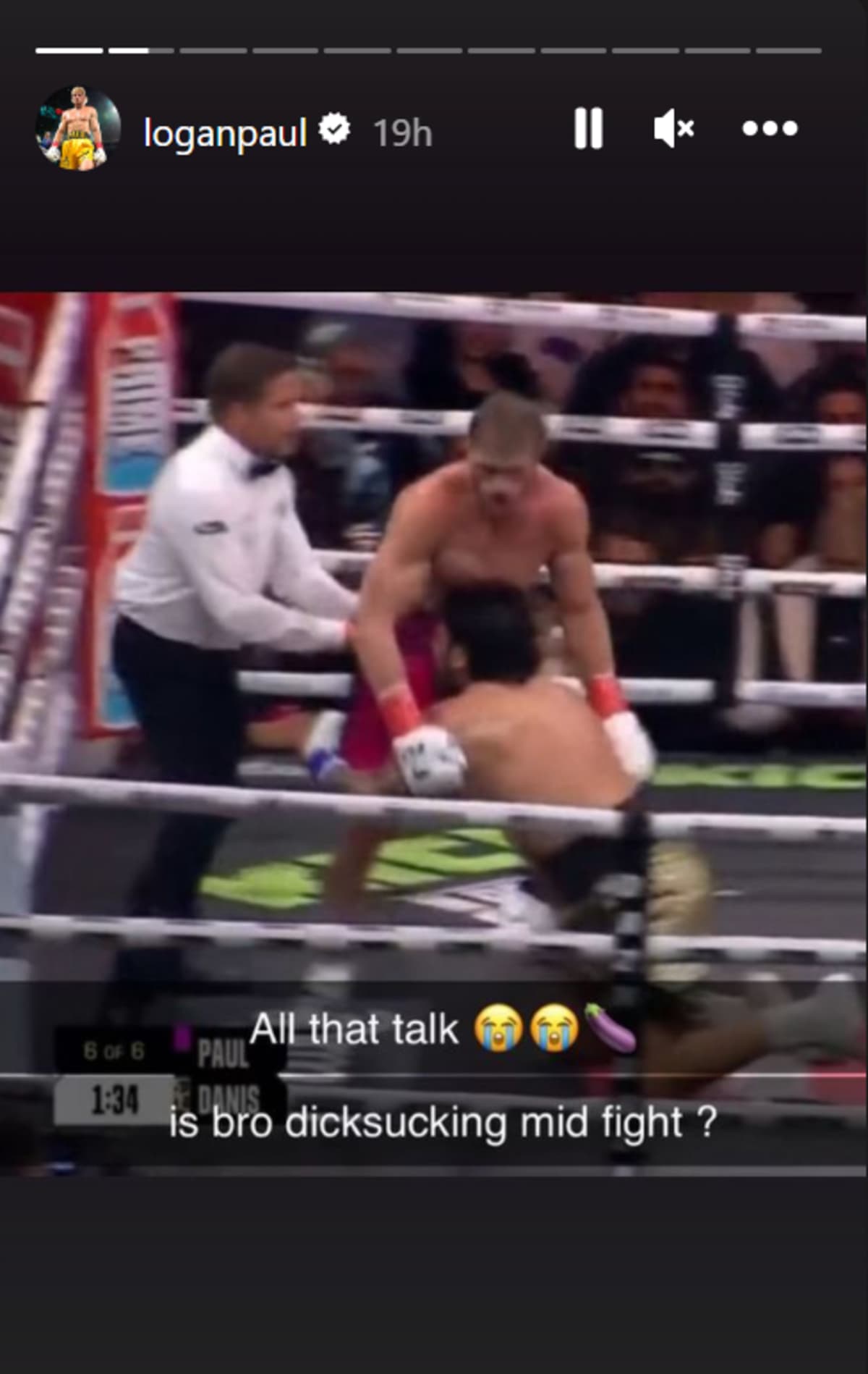 A screenshot of Logan Paul's IG story (@loganpaul/Instagram)