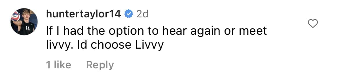 Comment section from Olivia Dunne's Instagram picture(@livvydunne/Instagram)