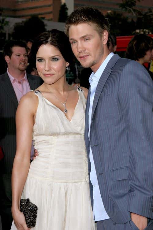 Actor Chad Michael Murray (R) and his wife actress Sophia Bush arrives at Warner Bros. Premiere Of