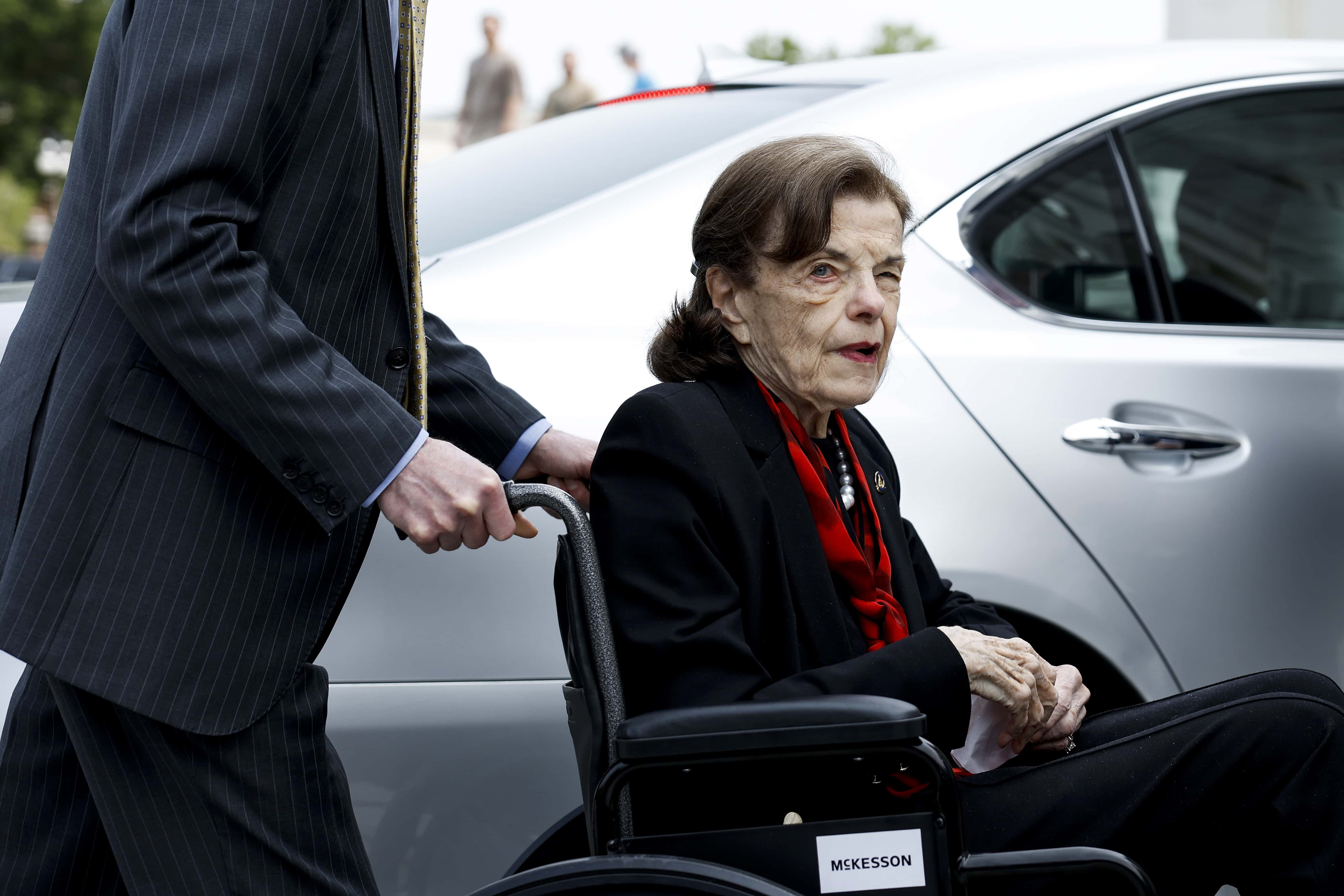 Sen. Dianne Feinstein (D-CA) arrives at the U.S. Capitol Building on May 10, 2023, in Washington, DC. Feinstein is returning to Washington after over two months away following a hospitalization due to shingles. (Photo by Anna Moneymaker/Getty Images)