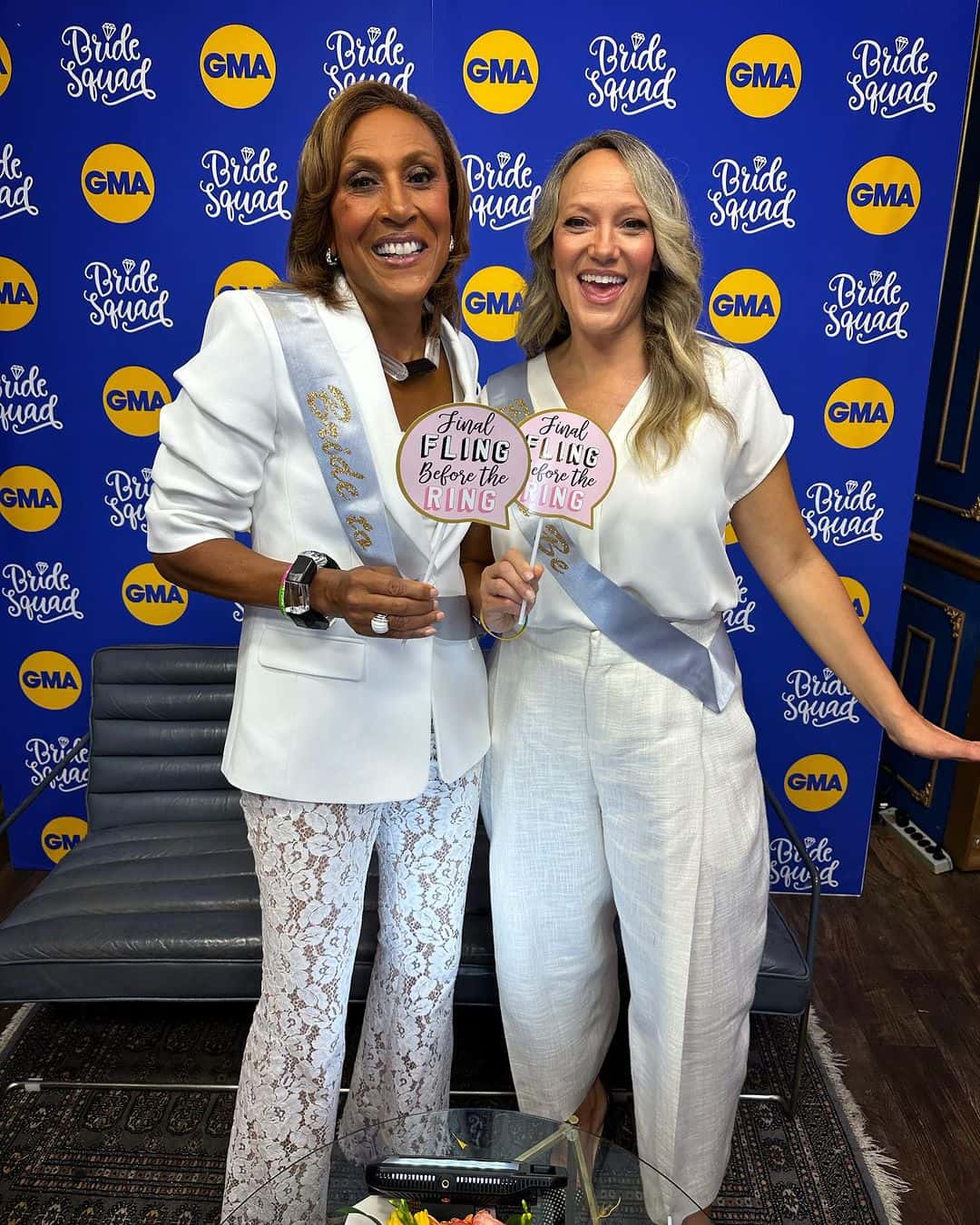 Robin Roberts and Amber Laign's bachelorette party engulfed 'GMA' on Wednesday morning (@goodmorningamerica/Instagram)