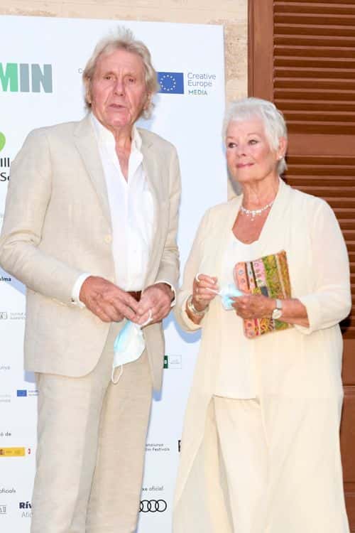Actress Judi Dench  and husband David Mills attend the Closing Ceremony of Atlantida Mallorca Film Fest 2021 on August 01, 2021 in Palma de Mallorca, Spain.