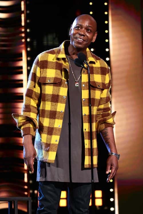 Dave Chappelle speaks onstage during the 36th Annual Rock & Roll Hall Of Fame Induction Ceremony at Rocket Mortgage Fieldhouse on October 30, 2021 in Cleveland, Ohio.