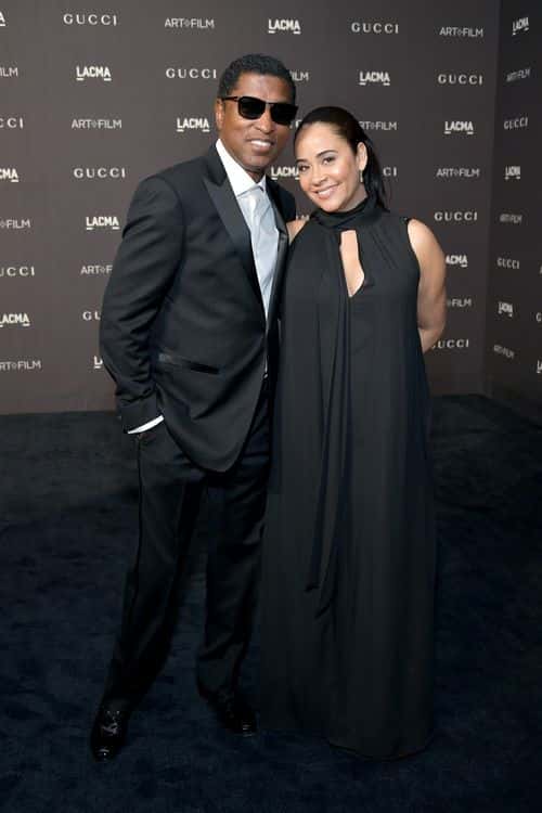 Musician Kenneth 'Babyface' Edmonds and actor Nicole Pantenburg attend 2018 LACMA Art + Film Gala honoring Catherine Opie and Guillermo del Toro presented by Gucci at LACMA on November 3, 2018 in Los Angeles, California.